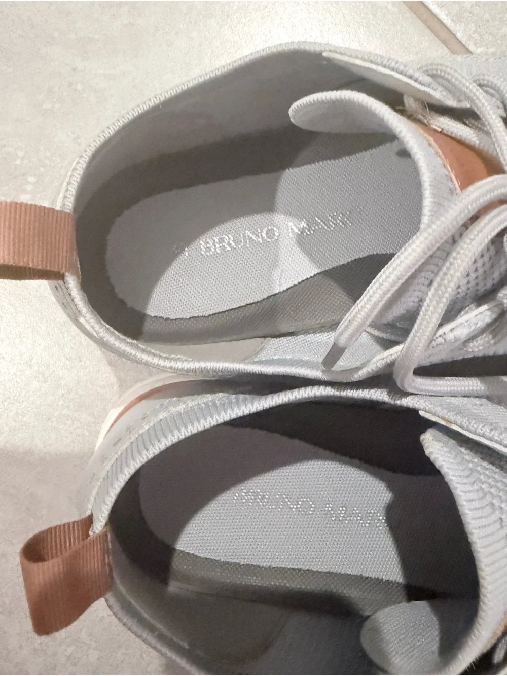 Men's Light Gray Knit Lace-Up Casual Shoes